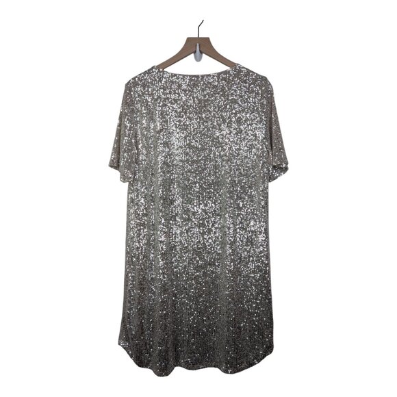 BB Dakota by Steve Madden | Silver Hit the Lights Sequin Shift Dress NWT | XL - Picture 5 of 14